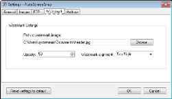 AutoScreenSnap watermark settings